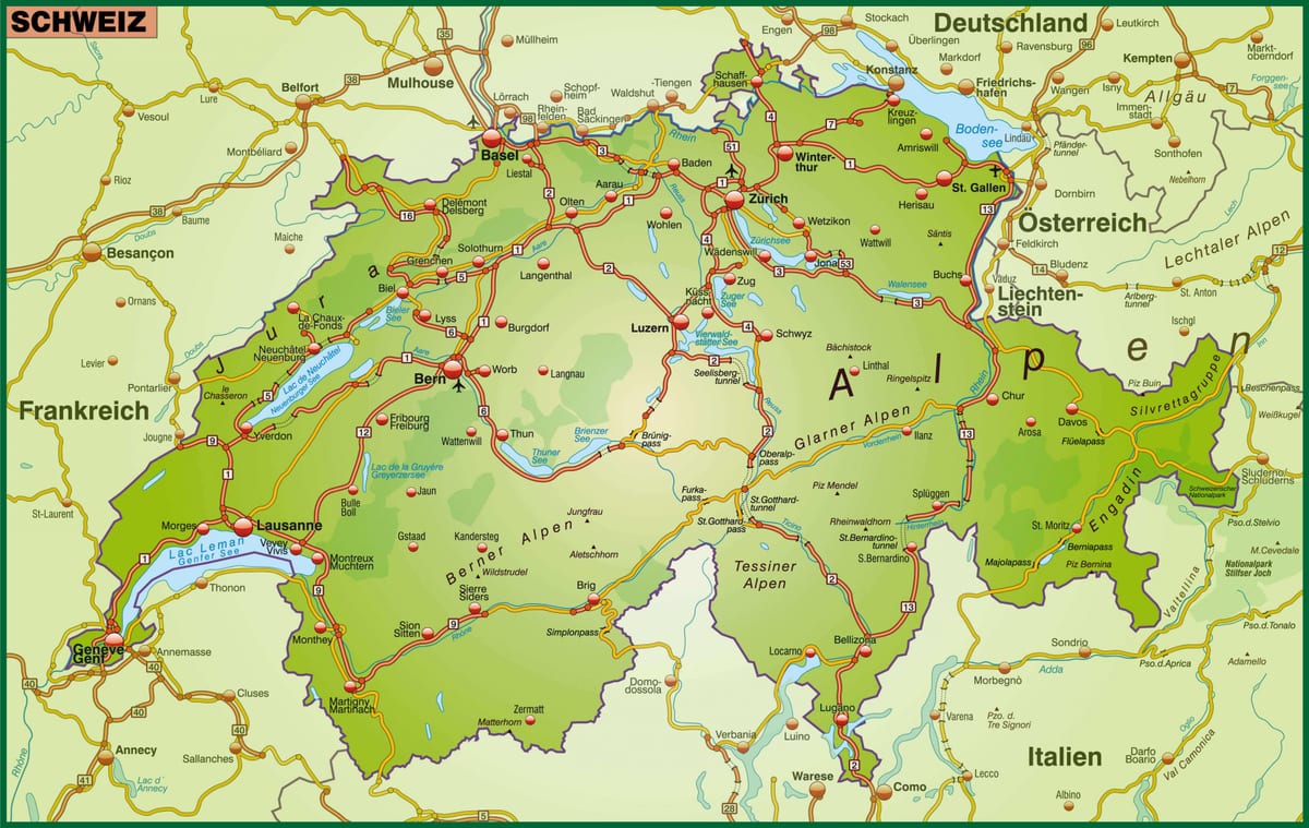 карта вулиця карті Базеля, Швейцарія