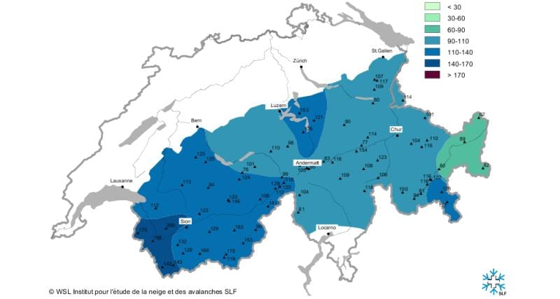 карта сніговий карті Швейцарії