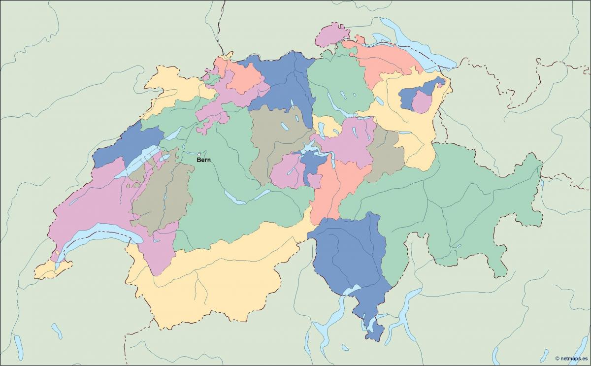 карта політична карта Швейцарії