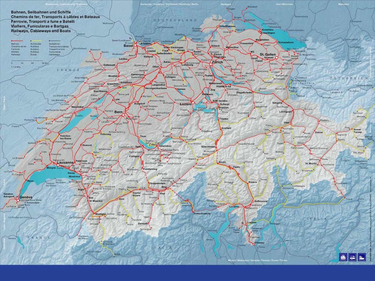 карта сбб карті Швейцарії