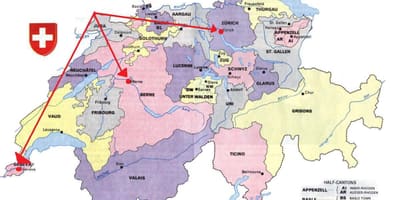 Карта Цюріх Швейцарія карта Європи
