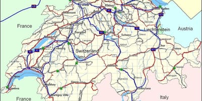 Карта Швейцарії гори