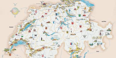 Туристичних визначних пам'яток в Швейцарії карті