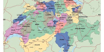 Карта Цюріх, Швейцарія та околиці