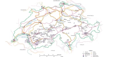 Карта Швейцарії метро 