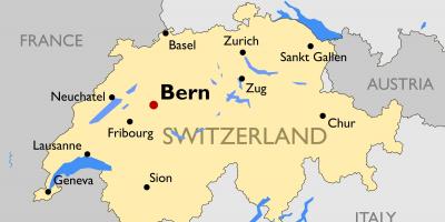 Карта Швейцарії з великих міст