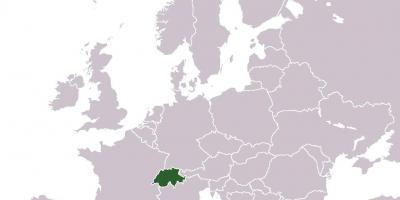 Швейцарія розташування на карті Європи